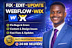 address and fix, edit, or update your webflow or wix website bugs issues