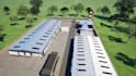 revit3d industrial building,warehouse render,solar panel plan design,real estate