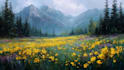 paint landscape in oil painting