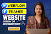 design or develop modern framer or webflow website or do figma to framer