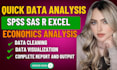 do statistical data analysis through spss, r, minitab and excel