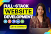 do custom website development as full stack developer, front end and back end
