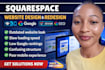 build squarespace website design or redesign squarespace website development