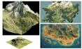 detailed 3d map terrain, 3d game level design, topographic landscape design