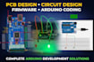 design pcb, circuit schematics, firmware, and provide arduino coding esp32 stm32