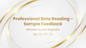 farei a leitura beta do seu livro  com feedback profissional