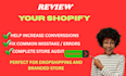 professional review and audit your shopify store to increase conversion