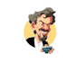 draw a professional caricature logo in my style