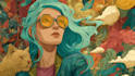 create vibrant truck art and psychedelic art illustrations