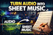 transcribe audio to professional sheet music
