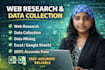 do web research and build data lists in excel
