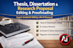 proofread and edit thesis and dissertation and remove ai