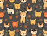 design cute animal pattern and illustration