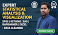 do statistical data analysis using spss, rstudio, sas, excel and data cleaning
