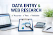 accurate data entry and internet research for business tasks