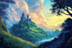 digitally paint fantasy landscape