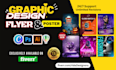 do creative graphic design, flyer, poster in canva