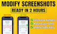 do urgent image editing and modify screenshots within 2 hours