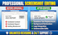 change or replace text, add logo, and editing any screenshot image