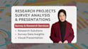 do research projects, data surveys, and presentations