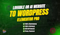 convert lovable ai or bolt design to wordpress elementor pro