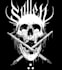 draw a metal logo with skull and bone elements