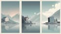 create minimalist landscape illustrations and posters