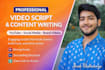 write engaging youtube scripts , social media video content