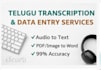 do telugu typing from audio, video, or images