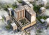 redevelop modern residential building,unity apartment space, community landscape