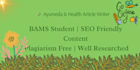 write SEO friendly ayurveda and health articles
