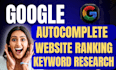 do google autocomplete, autosuggestion, keyword research for website ranking
