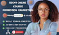 promote your udemy online course to increase student enrollments and ratings