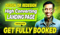 design high converting  landing page,  business website on wix squarespace