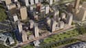 redesign residential tower,urban revitalization,masterplan, street layout render