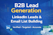 do b2b lead generation, linkedin lead generation and email list building
