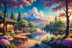 draw chill lofi style outdoor landscape art
