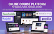 build your online course on thinkific, teachable, podia kajabi and setup emails