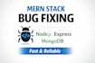fix mern stack bugs, errors and issues in react node mongodb