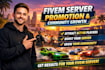 do fivem server promotion, fivem server community, active fivem server advertise