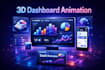 create clean 3d dashboard animation for saas and web apps