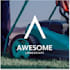 make awesome landscape, grass trimming and lawn care logo