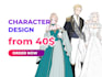 draw character design reference sheet