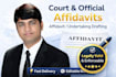 draft professional affidavits and legal documents under pak law