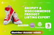 do product upload and add products to wordpress, wix, amazon, or shopify store
