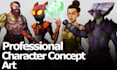 design a professional game character concept