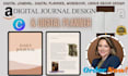 digital journal design, workbook, printable, editable journal, digital planner