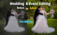 professionally do wedding and bulk photo editing in lightroom