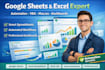 be your google sheets expert for excel spreadsheet, vba, marcos,dashboard