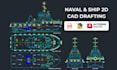 do ship autocad drafting, lines plan, and ga structural drawing